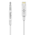 Belkin Belkin 3.5 mm Audio Cable With Lightning Connector (0.9M) - White (AV10172bt03-WHT), High Resolution Audio, MFI-Certif