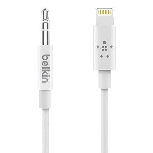 Belkin Belkin 3.5 mm Audio Cable With Lightning Connector (0.9M) - White (AV10172bt03-WHT), High Resolution Audio, MFI-Certif