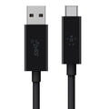 Belkin Belkin 3.1 USB-C to USB-A Cable (1M) - Black (F2CU029bt1M-BLK), 3A/60W, 10Gbps, Thunderbolt 3, Reversible USB-C Connec
