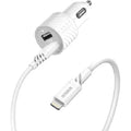 OtterBox Dual Port (24W) Car Charger with Lightning to USB-A Cable (1M) - White (78-52698), Compact design,Safe  Smart Charging, 2 Years Warranty