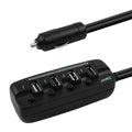 MBEAT (LS) mbeat® 4 Ports USB Rapid Car Charger - 40W Rapid Smart Charger/Individual ON/OFF switches/90cm Extension Cable Des