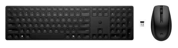 HP HP 655 USB Wireless Keyboard  Mouse Combo Reduced-sized  Low-Profile Quiet Keys Easy Cleaning Plug  Play for Notebook Desk