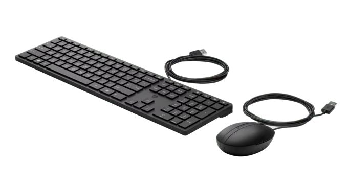 HP HP 320MK USB Wired Desktop Keyboard Mouse Combo Reduced-sized  Low-Profile Quiet Keys Easy Clean PlugPlay for Notebook Des