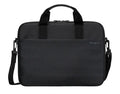 Targus 15'-16' Intellect® Slim Briefcase Zippered padded front pocket Removable adjustable shoulder strap carry handles water-resistant fabric Black
