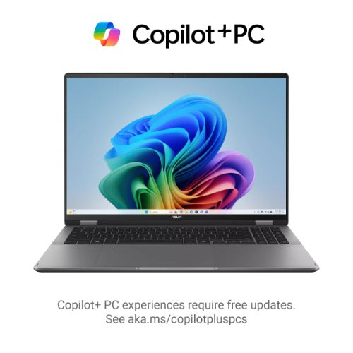 ASUS VivoBook 16 Flip 16' Notebook Intel Core Ultra 7 258V DDR5X 32GB 1TB SSD Grey Win 11 Pro Copilot+ PC 1Y Warranty