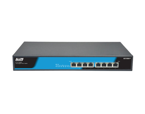 Alloy Alloy AS1008-P  8 Port Unmanaged Gigabit 802.3at PoE Switch, 150 Watts