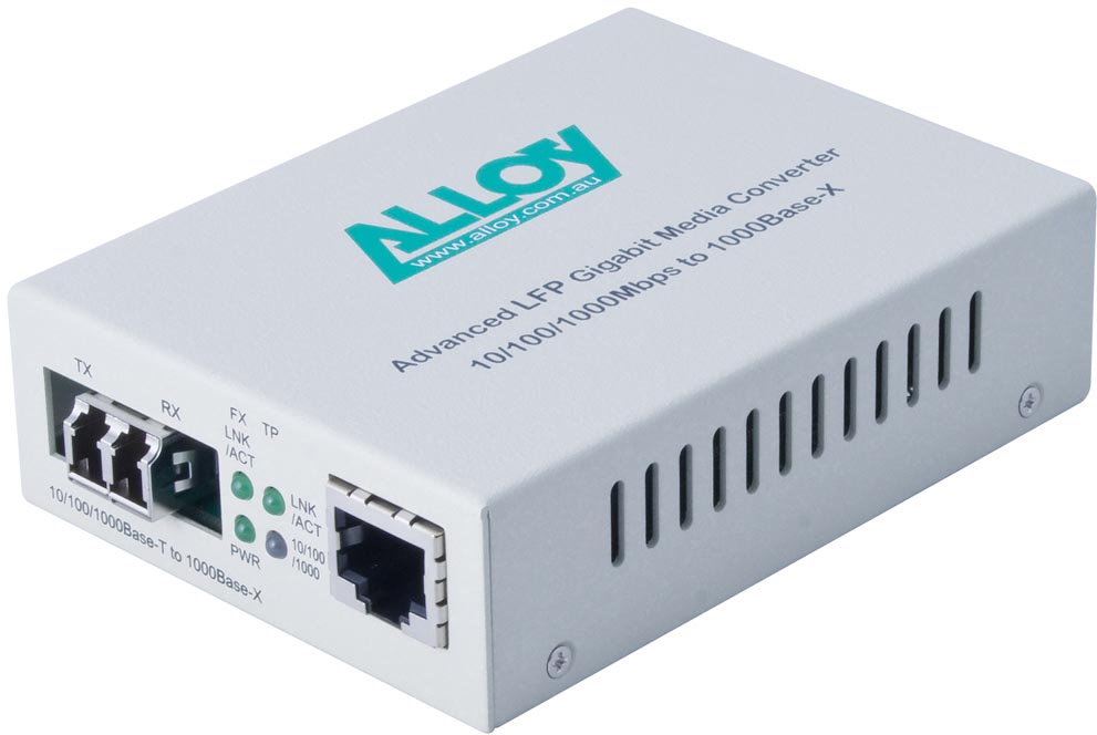 Alloy Alloy GCR2000LC 10/100/1000Base-T to Gigabit Fibre (LC) Converter with LFP via FEF or FM. 220m or 550m