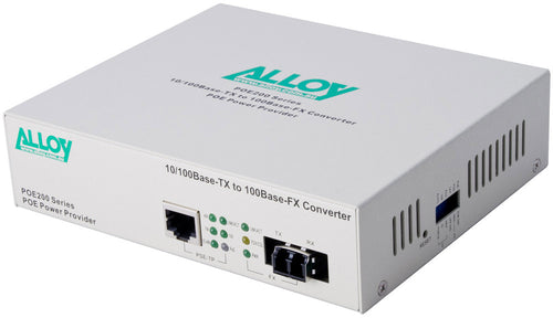 Alloy Alloy POE200LC 10/100Base-TX to 100Base-FX Multimode Fibre (LC) Converter, provides PoE power (RJ-45). 2km