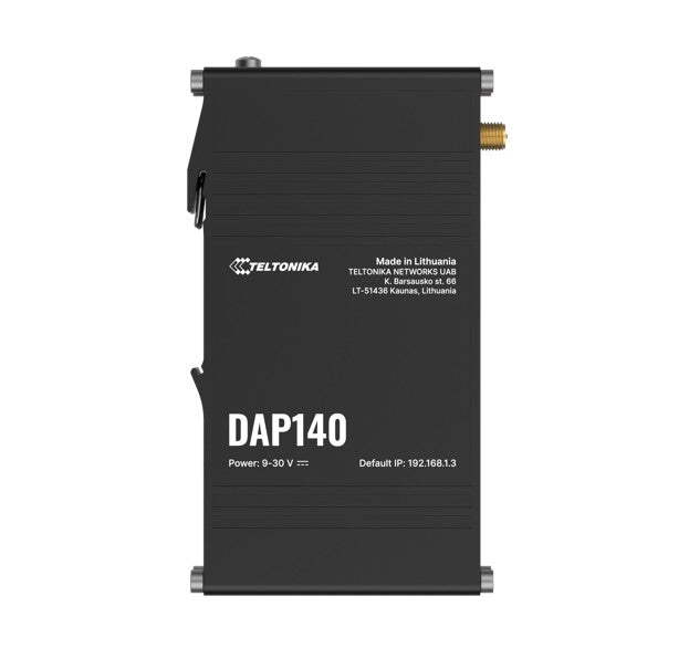 Teltonika DAP140 Industrial Wireless Access Point with Mesh Wi-Fi  Fast Roaming, 2 x 10/100 RJ45, Dual LAN  Passive PoE-In, DIN RAIL, PSU excluded.