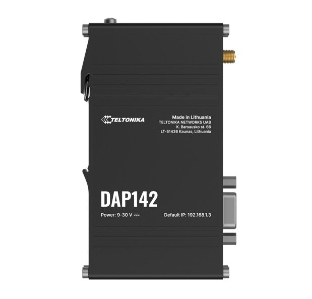 Teltonika DAP142 Industrial Access Point with RS232  Dual RJ45, Seamless Mesh Wi-Fi 4, Passive PoE  DIN-rail Ready, PSU excluded
