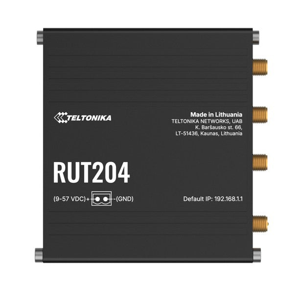 Teltonika RUT204 4G router with native CAN BUS, Enable direct access to machine data, GNSS, RS232, PoE-in and Ethernet, PSU excluded