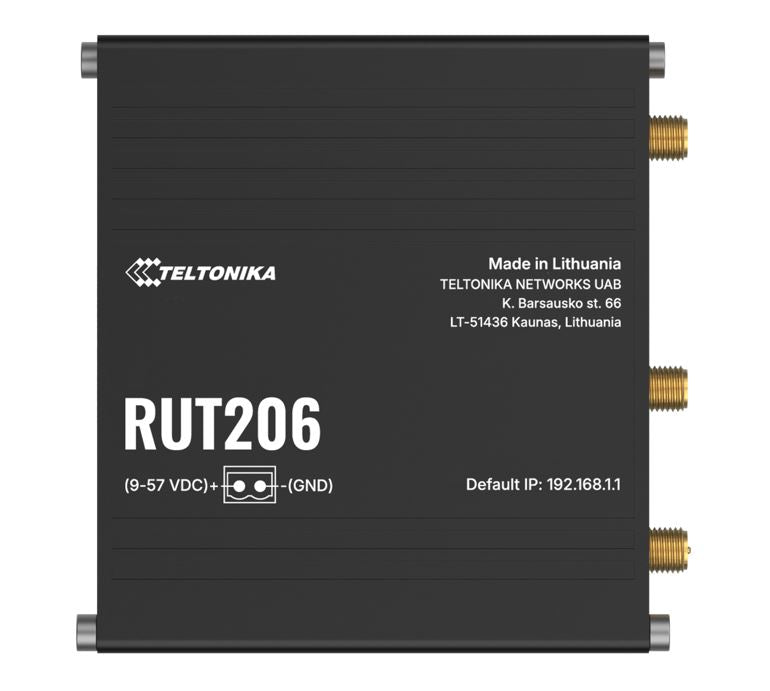 Teltonika RUT206 Industrial 4G Router, Cat 4, RS232  RS485 for serial communication, 2-PIN POWER INPUT, Active and Passive PoE inputs