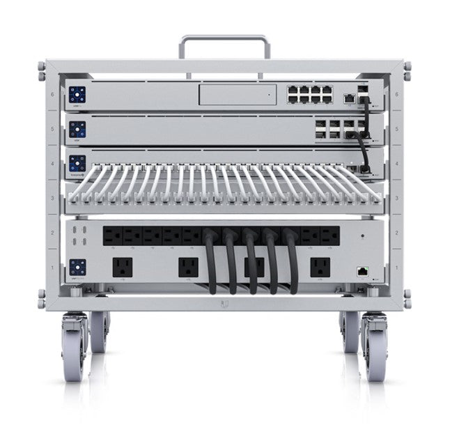 Ubiquiti Toolless Mini Rack,Compact,Stackable 6U Open-frame Rack For UniFi Rack-mount Device,Toolless AssemblyDevice Mounting,Lockable Casters