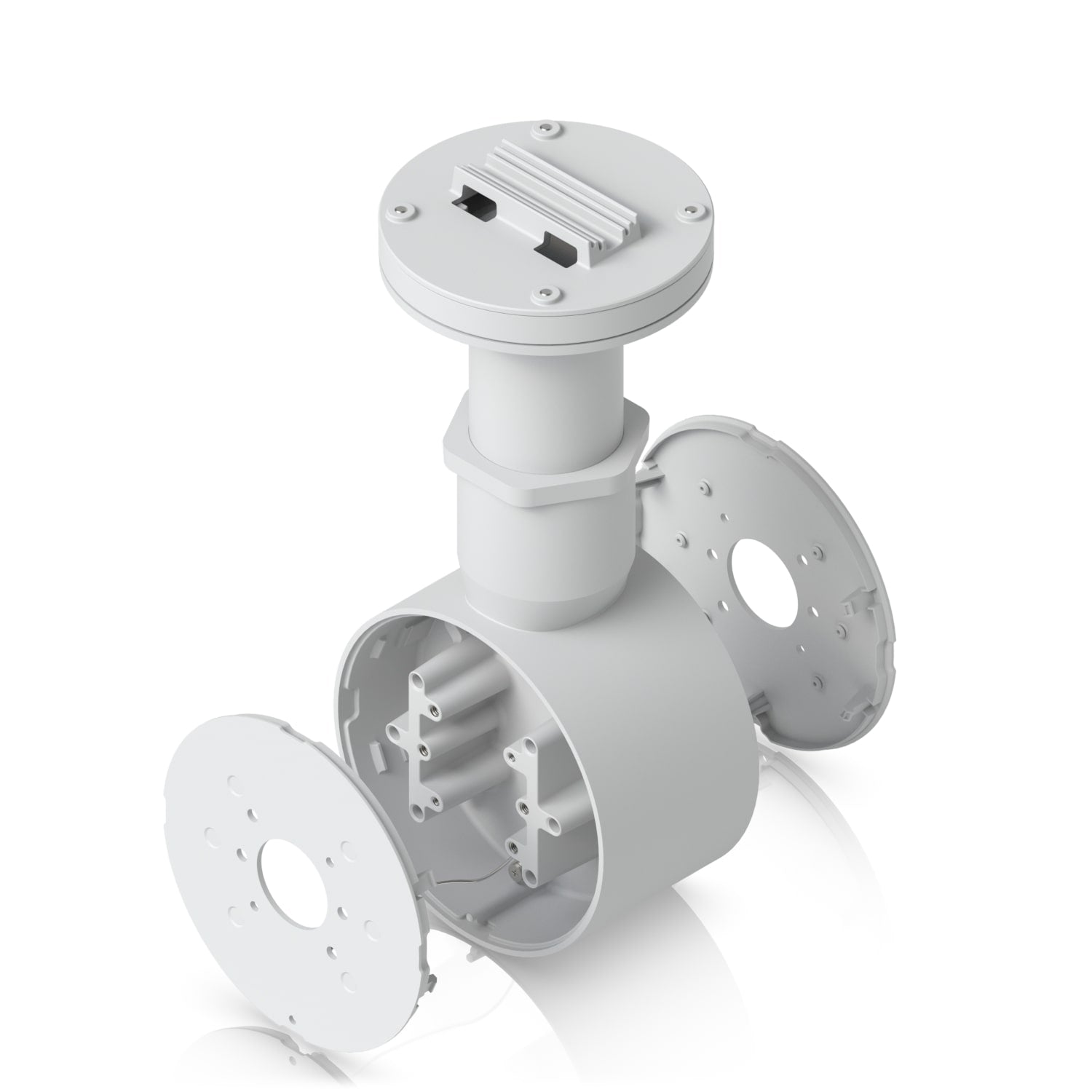 Ubiquiti Camera Dual Mount,White,Tamper-resistant,Back-to-back,2 Bullet/Dome/Turret,Sup Surface/Pole/Pendant Instal,1 1/2" NPS Thread Conduit