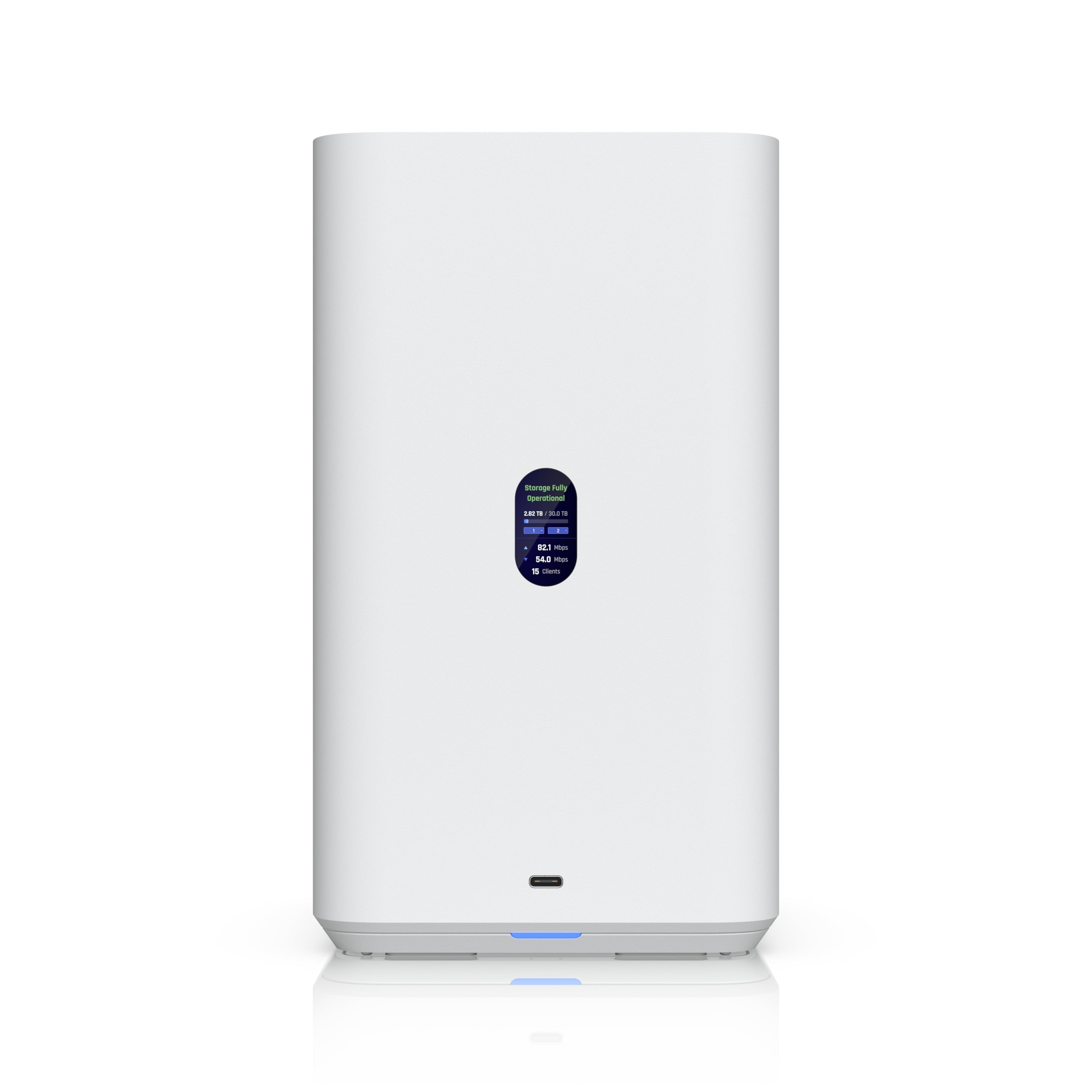 Ubiquiti UNAS 2, White, UniFi Network Attached Storage (2) 3.5" HDD Bays, 2.5 GbE Networking, USB-C Connectivity, Included PoE++ Adapter, Compact Foot