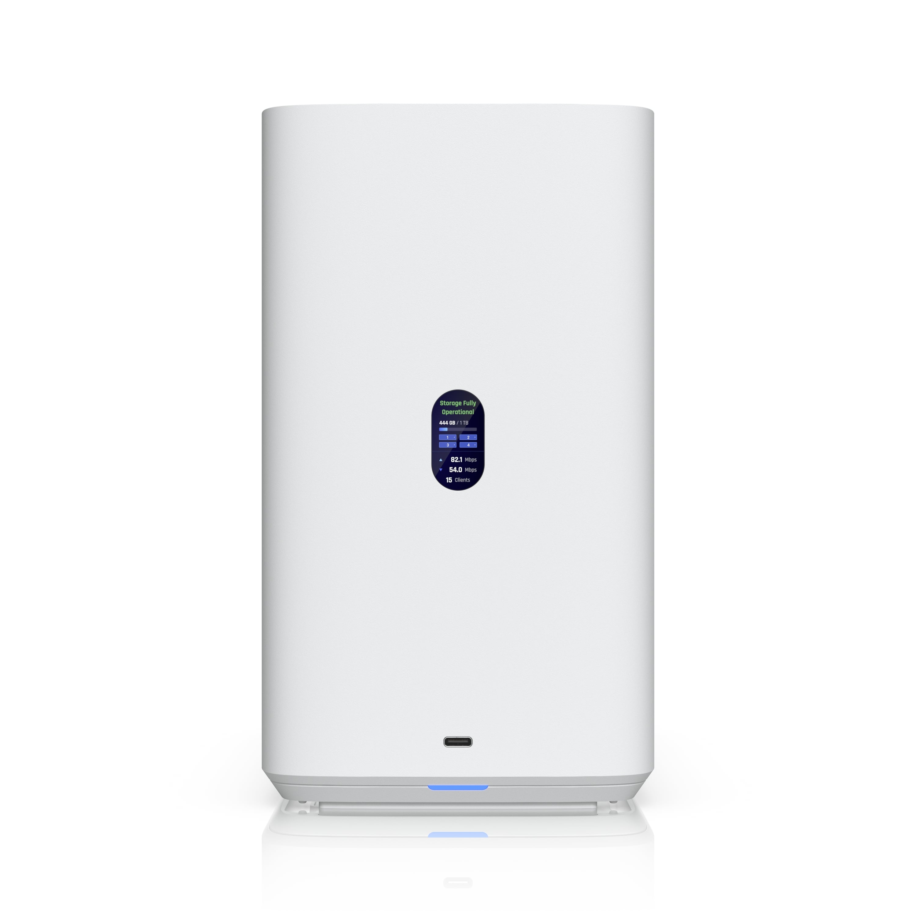 Ubiquiti UNAS 4, White, UniFi Network Storage (4)2.5/3.5" HDD Bays,(2)M.2 NVMe SSD Cach Slot,2.5 GbE, USB-C Connect, PoE+++ Adapter, Compact Footprint