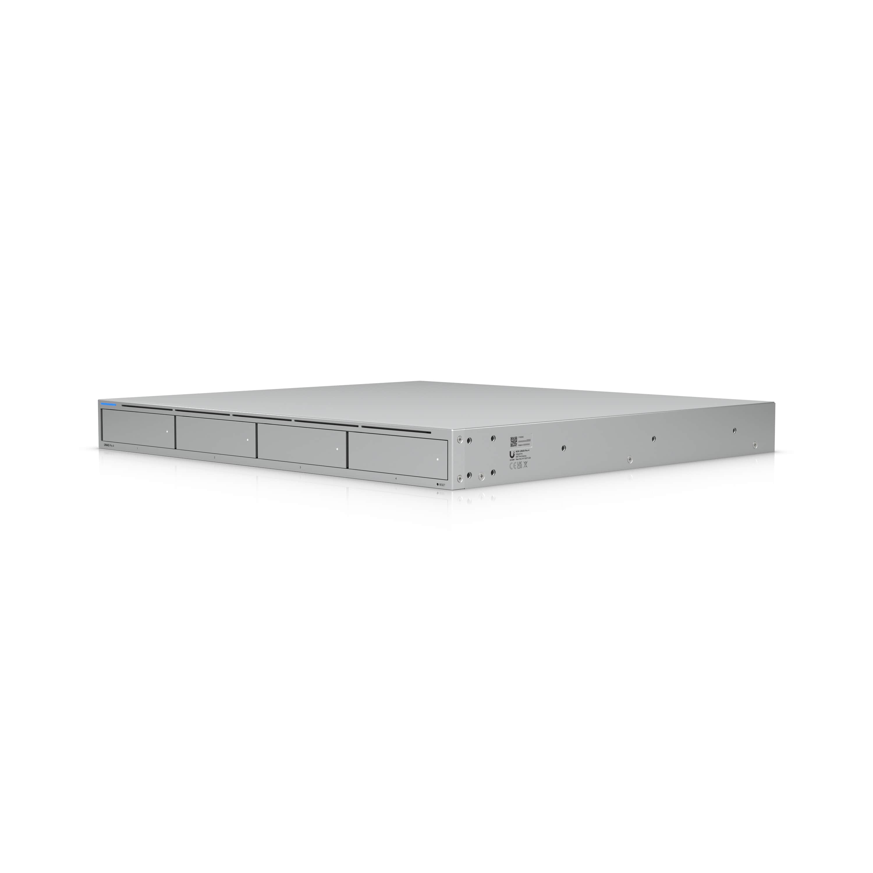 Ubiquiti UNAS Pro 4, 1U Rack-Mount NAS(4) 2.5/3.5'HDD Bays(2) M.2NVMe SSD, Fast Access, Low Latency, High-Availability 10Gbps,Large Storage