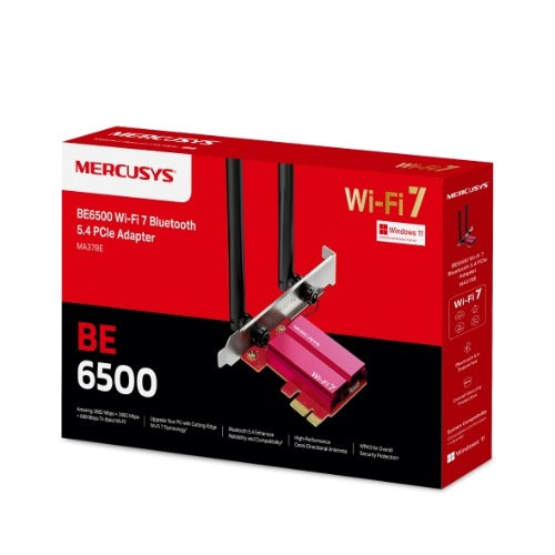 Mercusys BE6500 Wi-Fi 7 Bluetooth 5.4 PCIe Adapter (MA37BE)