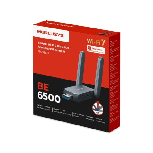 Mercusys BE6500 Wi-Fi 7 High-Gain Wireless USB Adapter (MA37BEH)