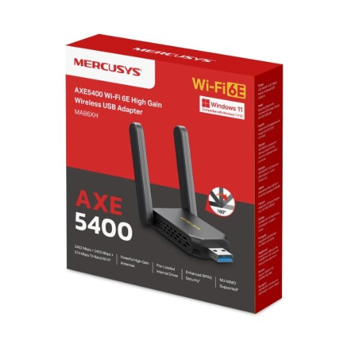 Mercusys AXE5400 Wi-Fi 6E High-Gain Wireless USB Adapter (MA86XH)