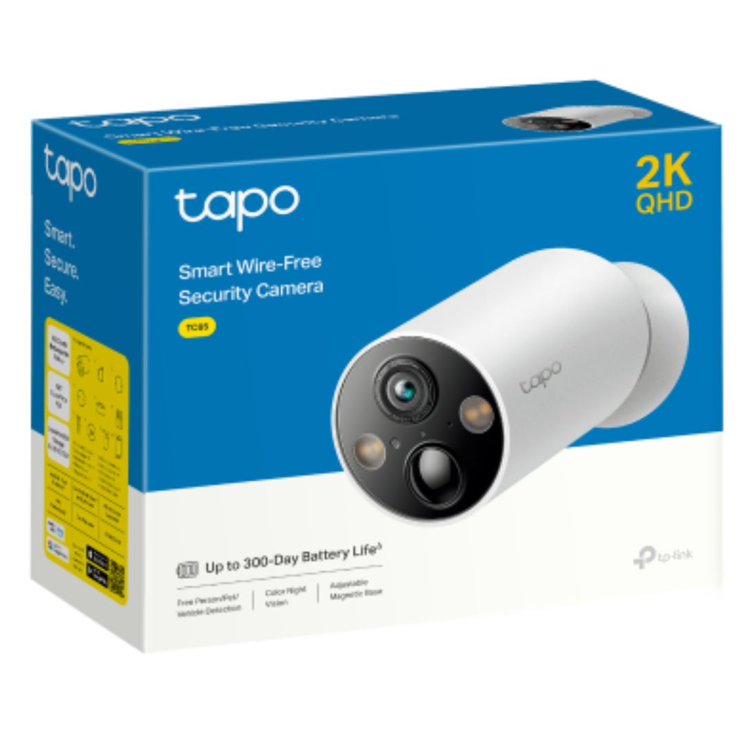 TP-Link TC85 V1.2  Smart Wire-Free Security Camera, 2K QHD (2560x1440), 2.4GHz,  Colour Night Vision, Sound  Light Alarm, Remote Control, 2-Way Audio