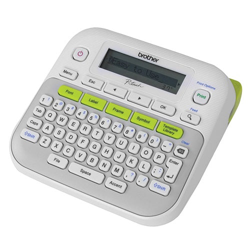 Brother Brother PT-D210 GRAY/WHITE ACCENT GREEN DESKTOP LABELLER - 3.5-12MM TZE TAPE MODEL 3 years Warranty