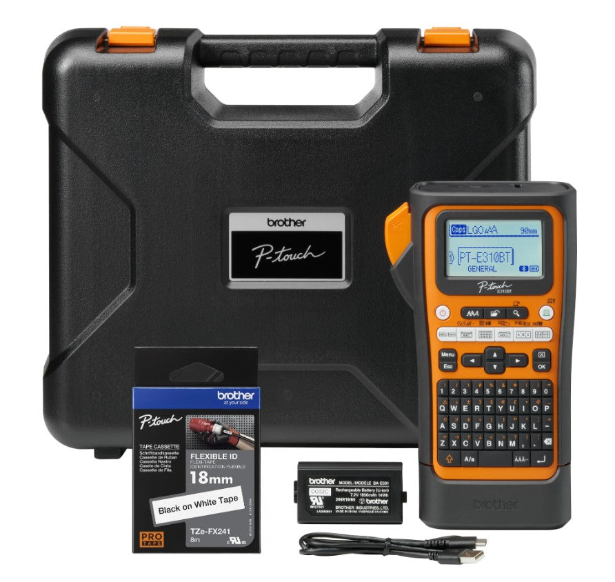 Brother Brother PT-E310BTVP Industrial Handheld Label Printer  - 3 Year Warranty, included Carry case, Rechargeable Li-Ion ba