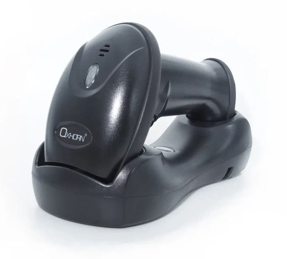 Oxhorn Wireless 2.4G Bluetooth 5.0 2D Barcode Scanner Commercial Grade USB Fast reliable PlugPlay 5V 1A  Sensor Pixel rechargeable battery Black