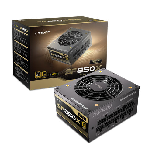 Antec Antec SFX 850w 80+ Gold, Fully-Modular, ATX 3.1, PCI-E 5.1, 92mm Silent Fan, Japanese Caps, Zero RPM, Compact Power Sup