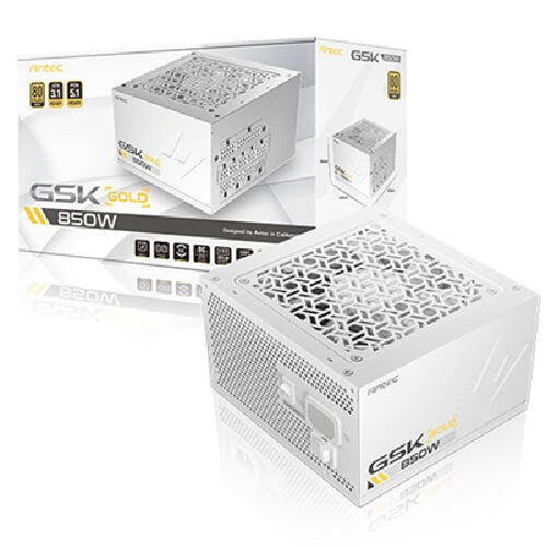 Antec Antec GSK850 V2 WH 80+ Gold Fully Modular - WHITE, 850W, ATX 3.1, 140×150×86mm, 120mm fan, PCIE 5.1, 12VHPWR, OCP/OVP/U