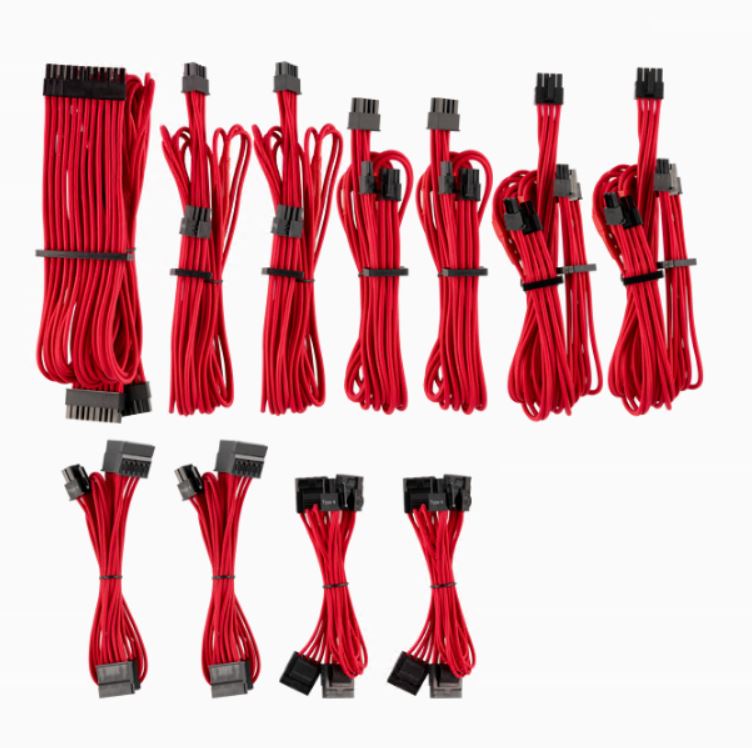 Corsair For Corsair PSU - Red Premium Individually Sleeved DC Cable Pro Kit, Type 4 (Generation 4)(LS)