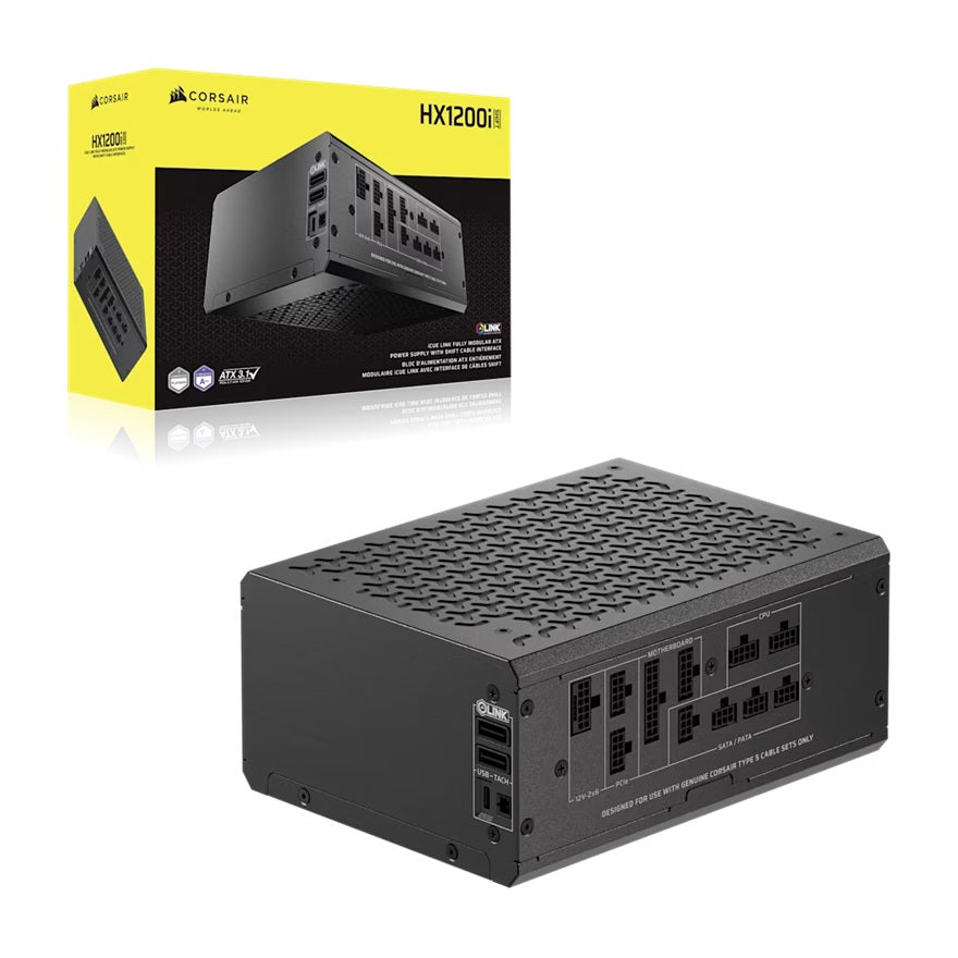Corsair Corsair HX1200i SHIFT Fully Modular Platinum ATX Power Supply, ATX 3.1, 8x PATA, 2x EPS, 8x SATA, 4x PCIe, DSP, fully