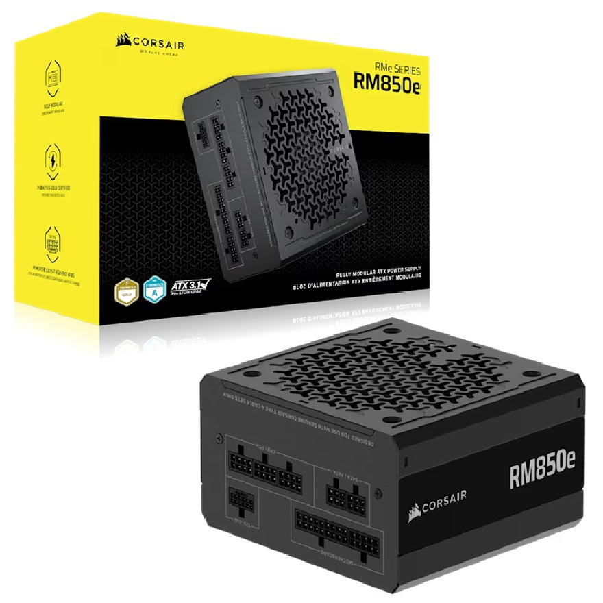 Corsair Corsair RMe Series RM850e Fully Modular Low-Noise ATX Power Supply (AU), Cybenetics Gold, ATX12V 3.1, 2x PATA, 2x EPS