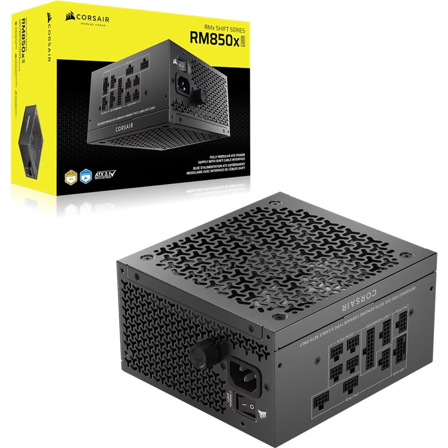 Corsair Corsair RM850x SHIFT Fully Modular ATX Power Supply (IN), 850W, ATX 3.1, Gold efficiency, FDB 140mm fan, fully modula