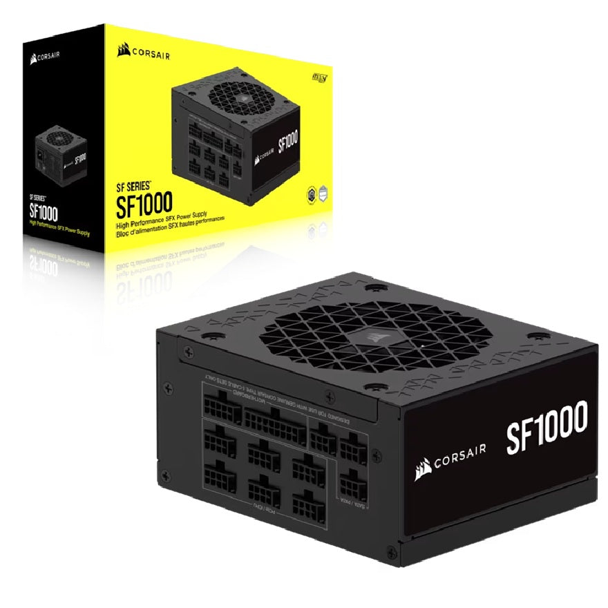Corsair Corsair SF Series SF1000 Fully Modular 80 PLUS Platinum SFX Power Supply (AU) – 1000W, 92mm FDB, 4×PCIe, 8×SATA, 2×EP