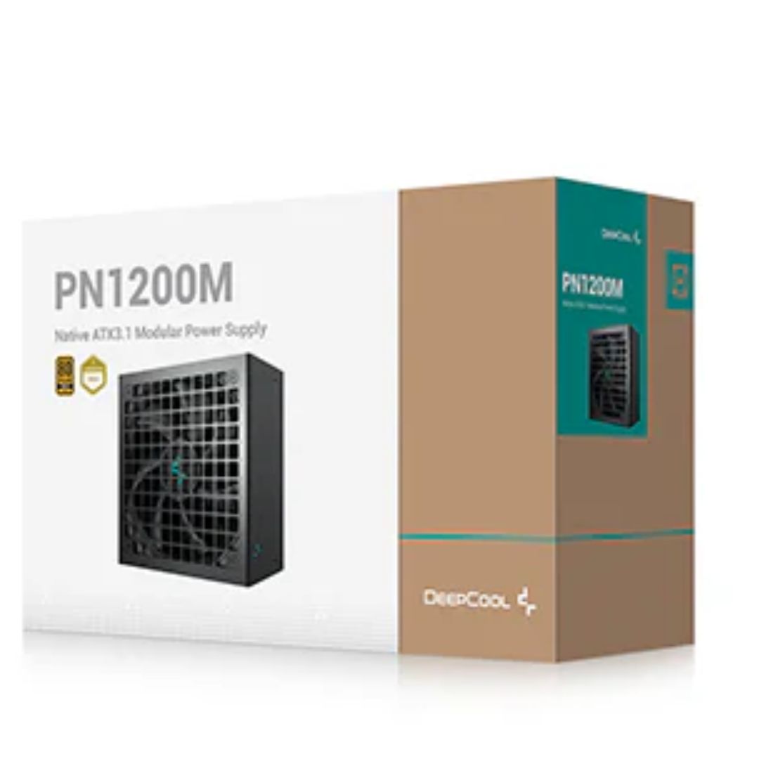 DEEPCOOL DeepCool PN1200M Gamer Storm 80+ Gold Black Fully Modular Power Supply, 135mm FDB Fan, Japanese Bulk Capacitor, ATX3