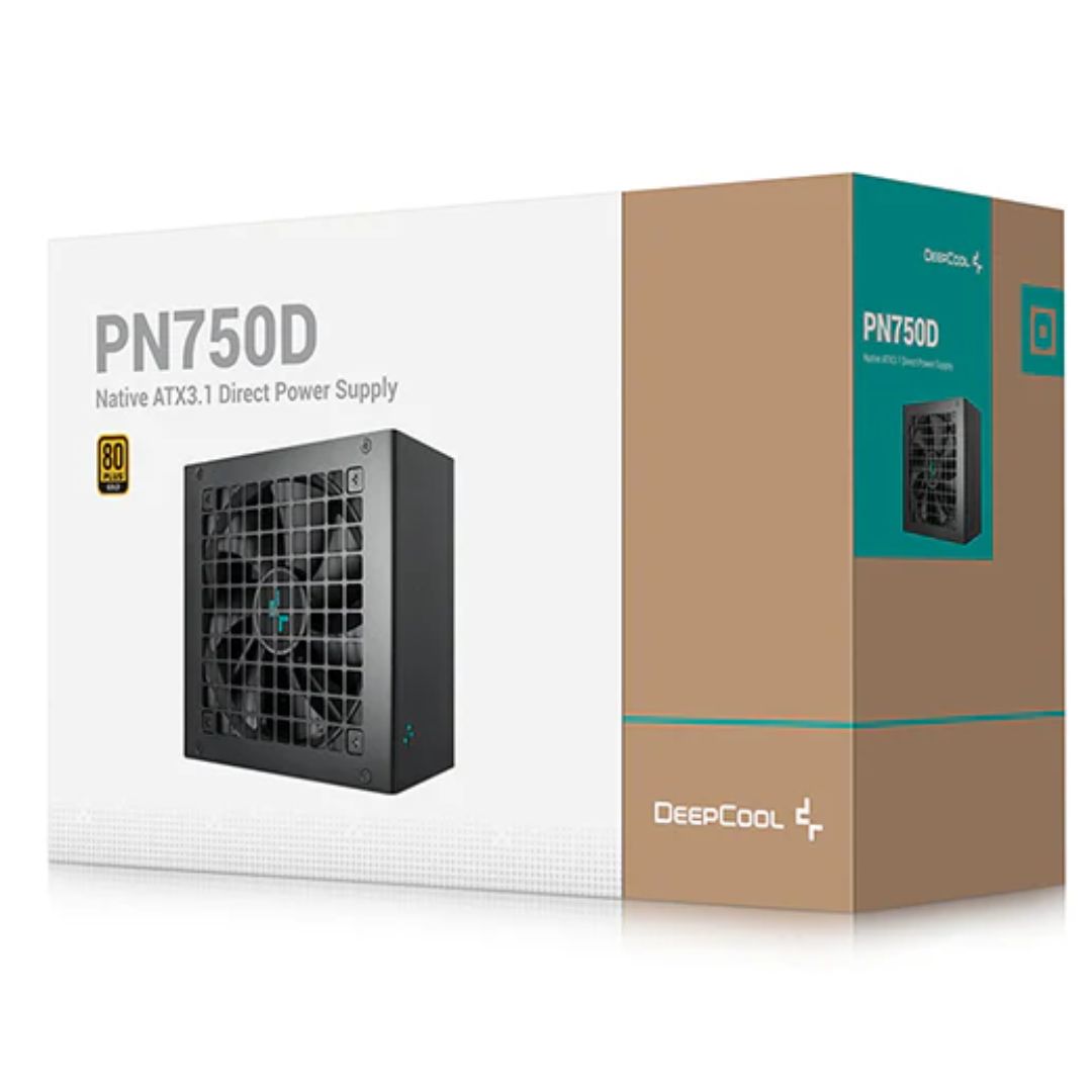 DeepCool DeepCool PN750D 750W 80+ Gold Certified Non-Modular ATX Power Supply (Direct Cable), 120mm Fan, Japanese Capacitors,