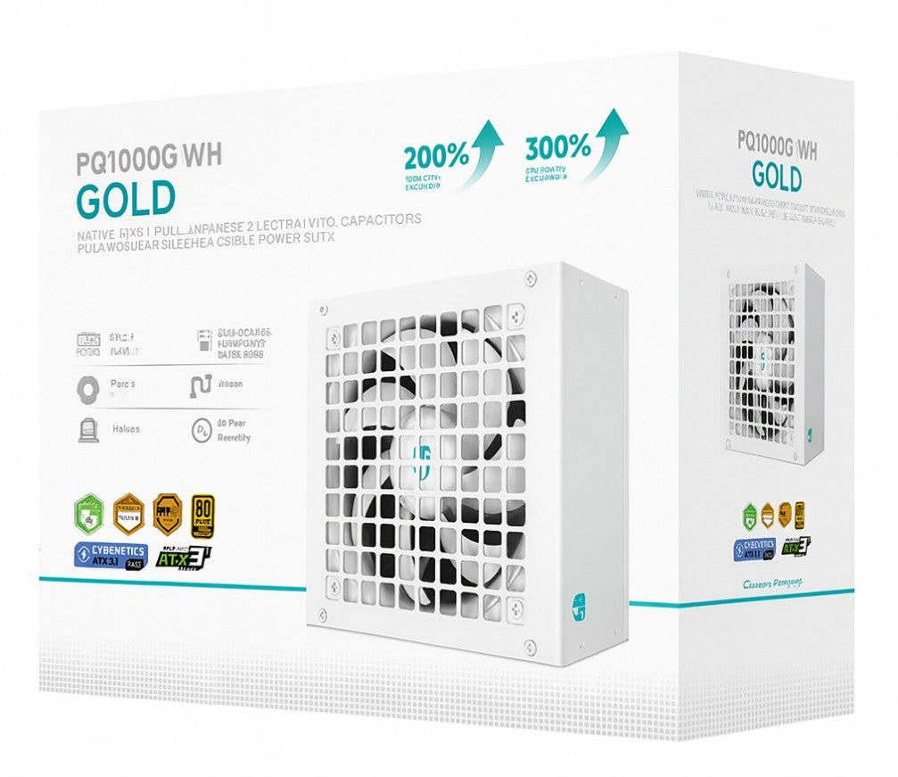 DEEPCOOL DeepCool PQ1000G WH 1000W Gamer Storm 80+ Gold/Cybenetics Fully Modular ATX Power Supply 120mm Fan, Japanese Capacit
