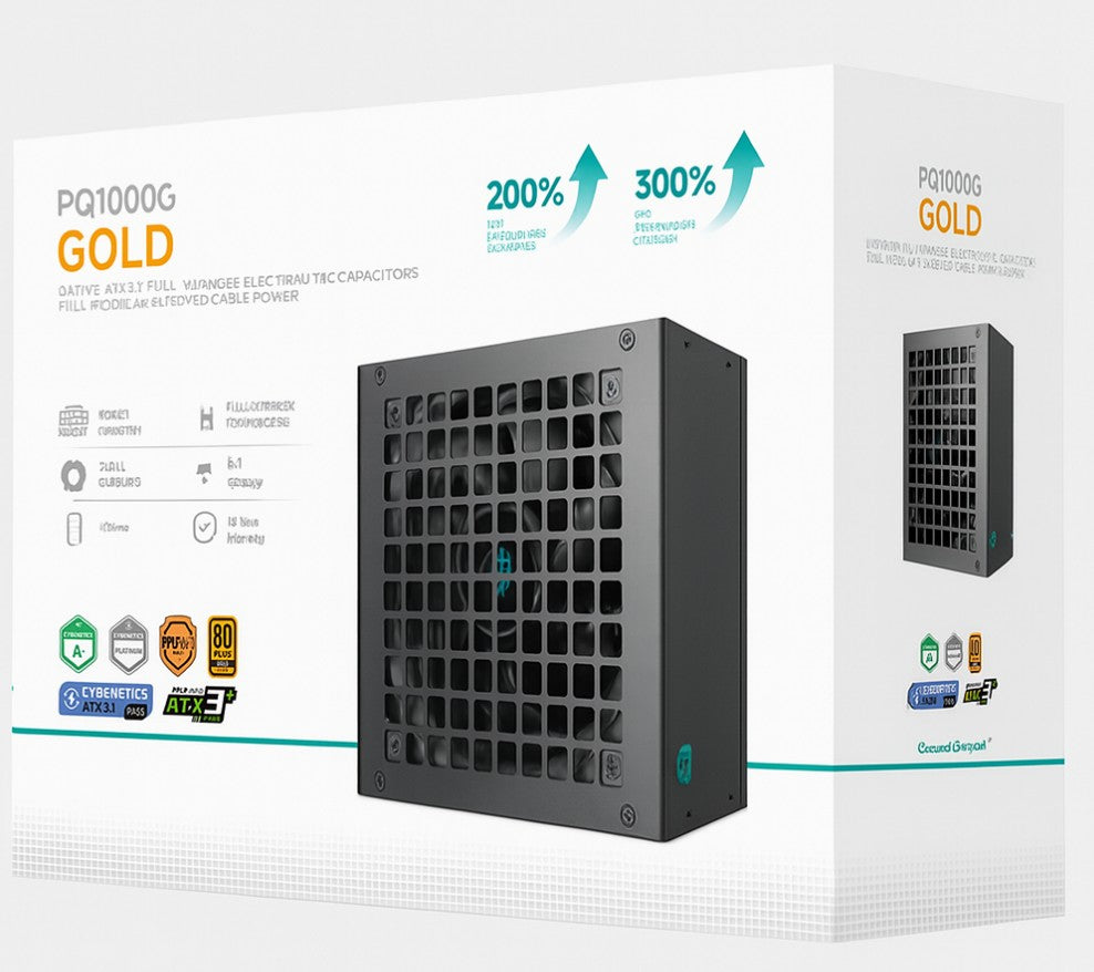 DEEPCOOL DeepCool PQ1000G 1000W Gamer Storm 80+ Gold/Cybenetics Fully Modular ATX Power Supply 120mm Fan, Japanese Capacitors