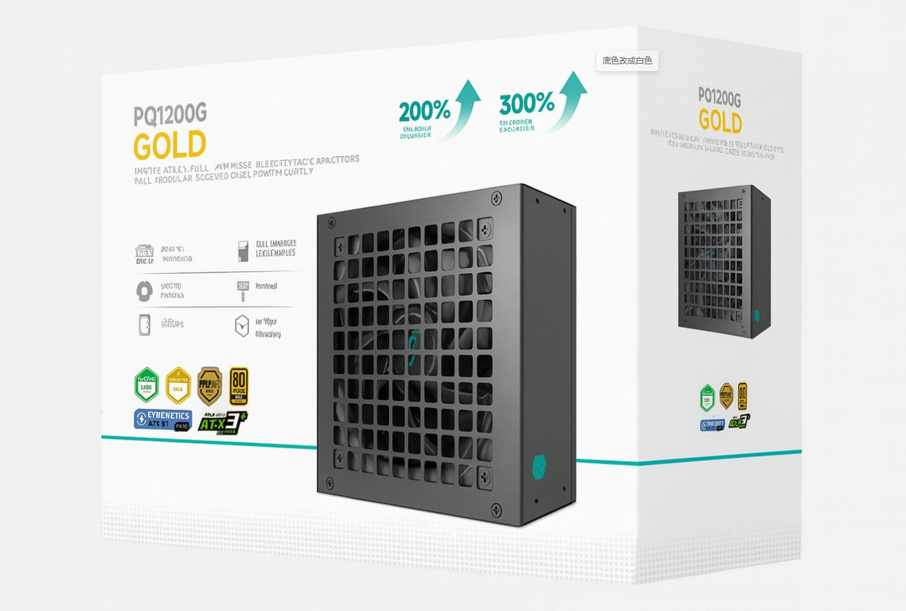 DEEPCOOL DeepCool PQ1200G 1200W Gamer Storm 80+ Gold/Cybenetics Fully Modular ATX Power Supply 120mm Fan, Japanese Capacitors