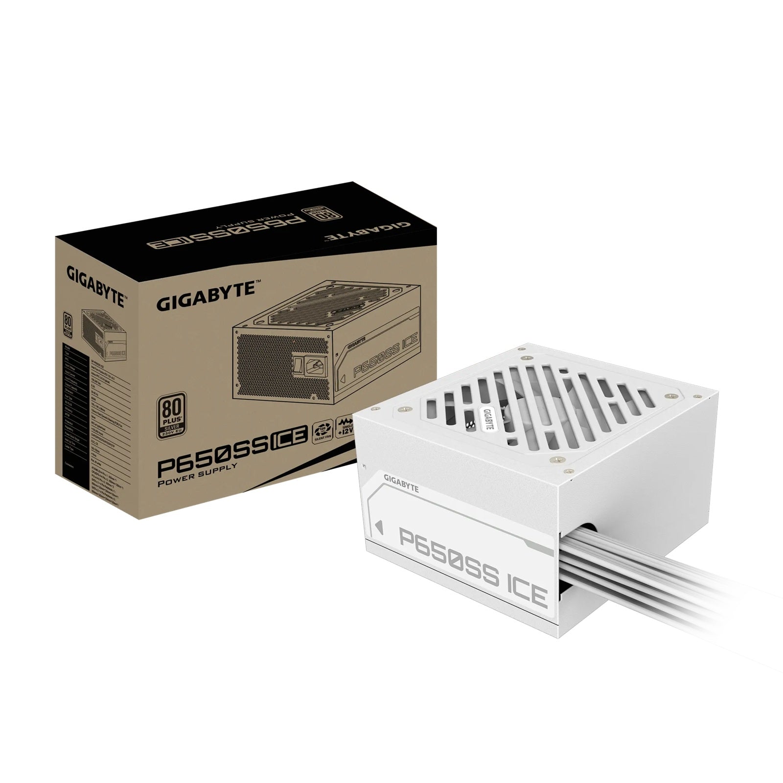 Gigabyte Gigabyte GP-P650SS ICE 650W ATX PSU Power Supply 80+ Silver 120mm 12V >100K Hrs 50-60 Hz 120mm Fan