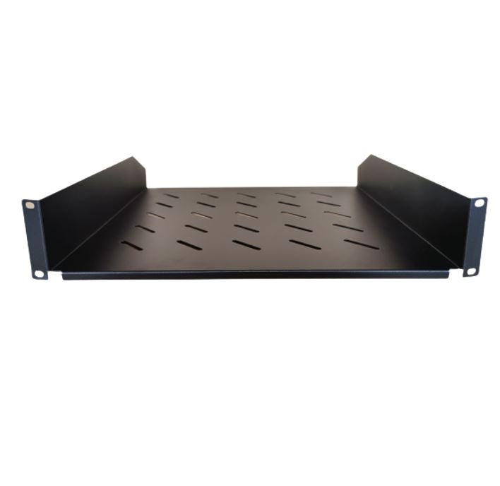 LDR Cantilever 2U Shelf, 452mm Depth, Ideal for 19" 1000mm Deep Cabinets - Black Metal Construction