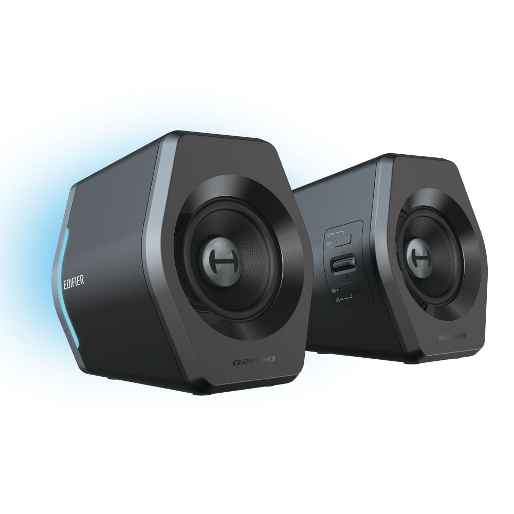 EDIFIER Edifier G2000 Gaming 2.0 Speakers System - Bluetooth V4.2/ USB Sound Card/ AUX Input/RGB 12 Light Effects/ 16W RMS Po