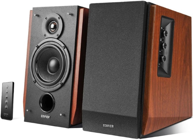EDIFIER Edifier R1700BT Bluetooth Lifestyle Bookshelf Studio Speakers Brown - BT/Dual 3.5mm AUX/Limited Distortion DSP/DRC/Cl