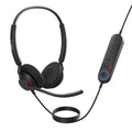 Jabra Engage 40 (Inline Link) MS Teams Dual USB-C/A Corded Headsets, Lightweight  sturdy, Double the mic, Busylight, Hearing Protection Audio Quality