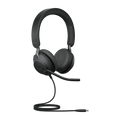 Jabra Evolve2 40 SE Wired USB-C MS Stereo Headset, 360° BusyLight, Noise Isolationg Ear Cushions, 2Yr Warranty, Plug-and-play, 3-Microphone Technology