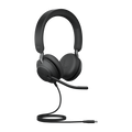 Jabra Evolve2 40 SE Wired USB-C UC Stereo Headset, 360° BusyLight, Noise Isolationg Ear Cushions, 2Yr Warranty, Plug-and-play, 3-Microphone Technology