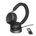 Jabra Evolve2 75 UC Bluetooth Headset, Includes Charging Stand  Link380a Dongle, 8-Mic Technology, 36 Hours Battery  Fast Charge, Dual-Foam Tech