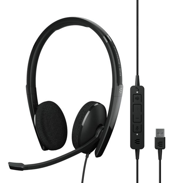 EPOS EPOS ADAPT 160T USB II On-ear, double-sided USB-A headset with in-line call control and foam earpads. Certified for Micr