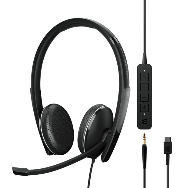 EPOS EPOS ADAPT 165 USB C II On-ear, double-sided USB-C headset, 3.5 mm jack and detachable USB cable with in-line call contr